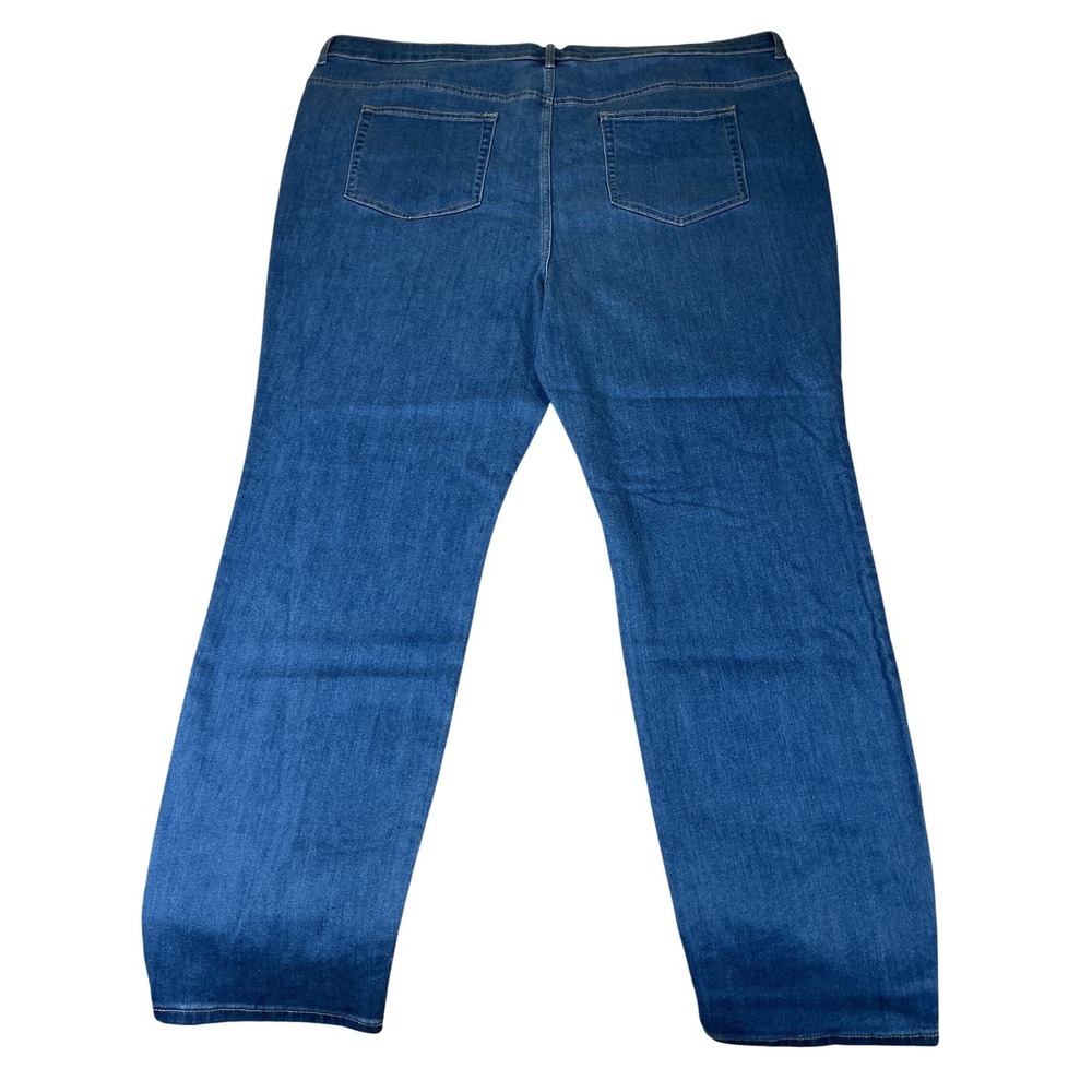 LOGO Lori Goldstein Jeans 24W Blue‎ Stretch Denim Straight Leg NWOT